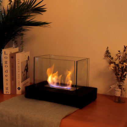 14" Black Metal Free Standing BioEthanol Fireplace
