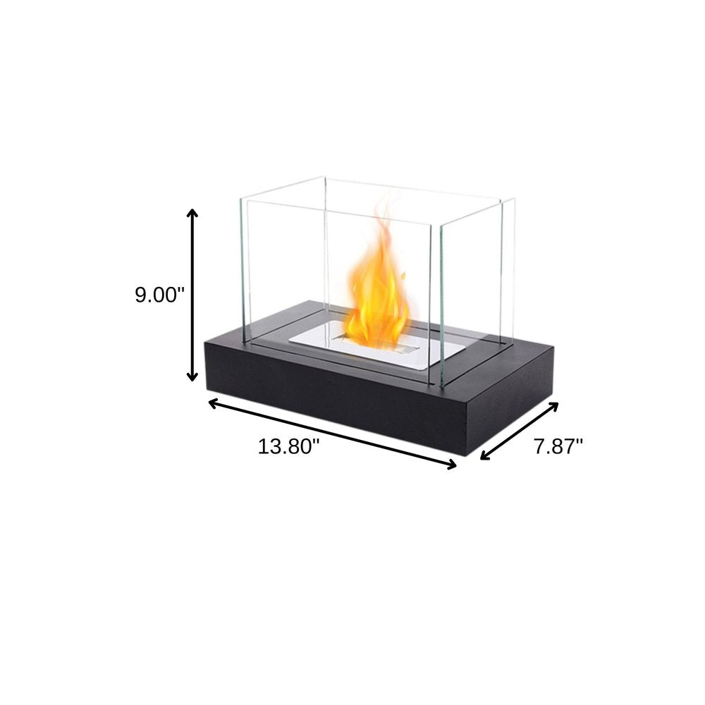 14" Black Metal Free Standing BioEthanol Fireplace