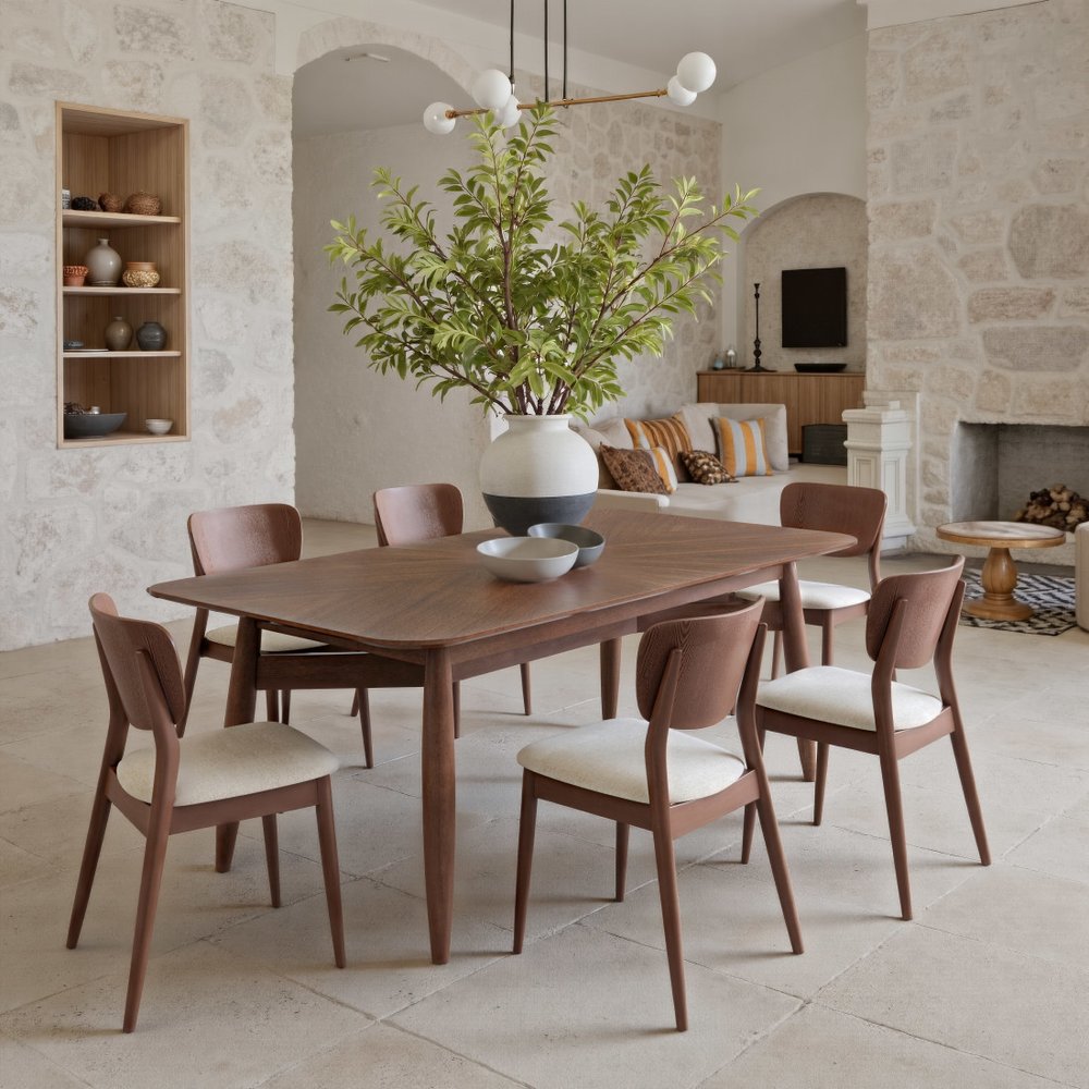 Set of Two Beige and Brown Upholstered Open Back Dining Side Chairs