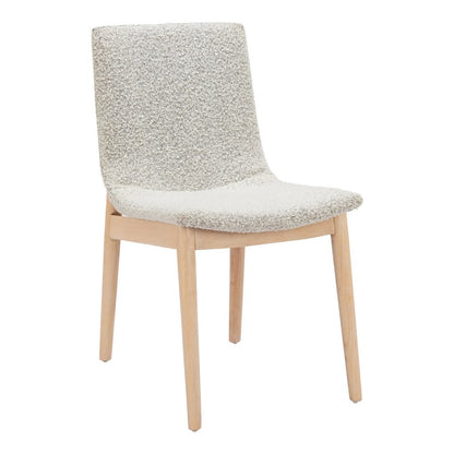 Set of Two White Upholstered Dining Side Chairs
