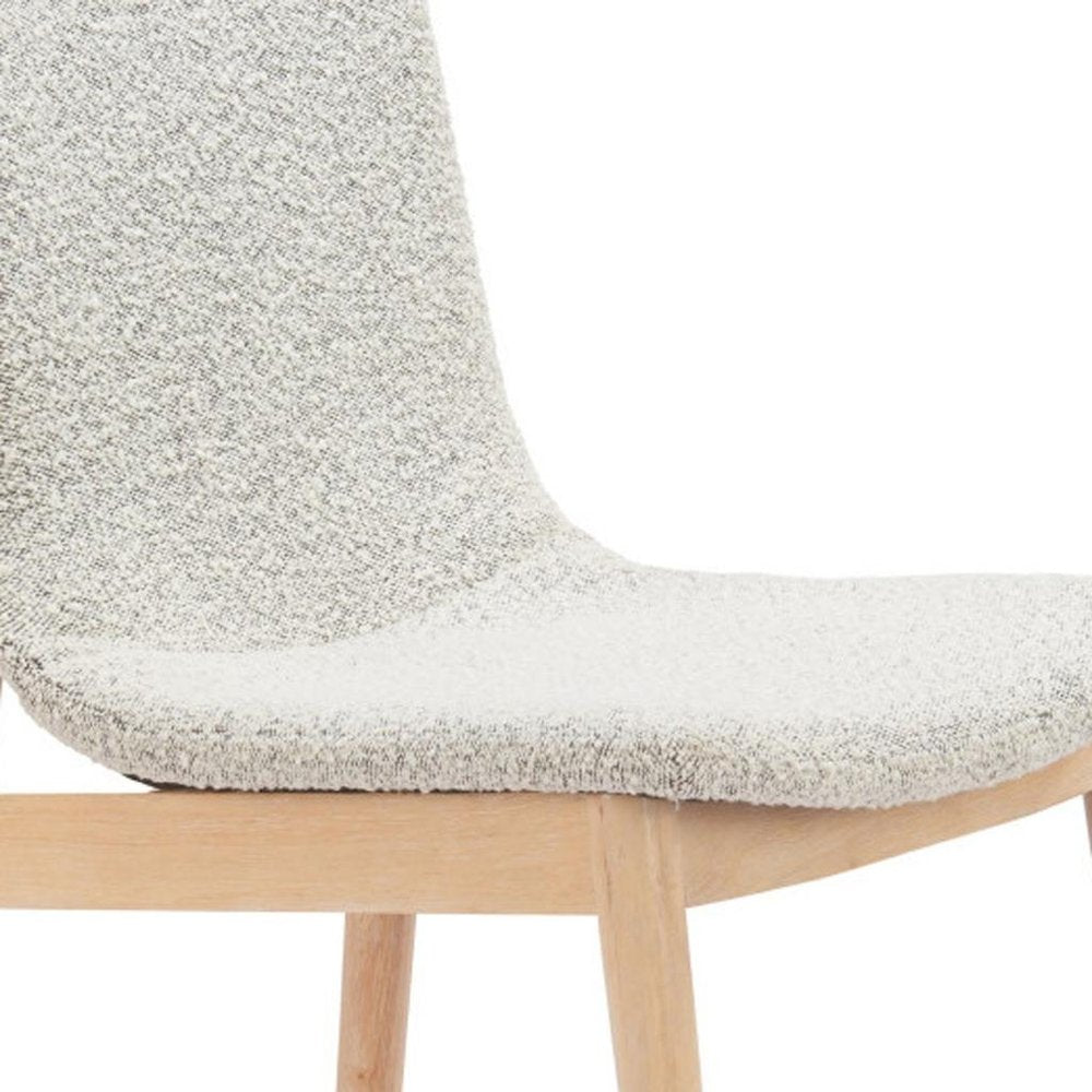 Set of Two White Upholstered Dining Side Chairs