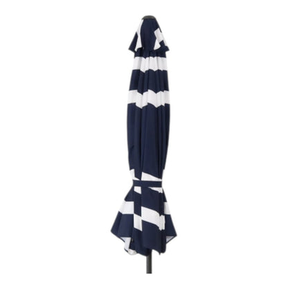 91" Dark Blue Polyester Octagonal Tilt Market Patio Umbrella