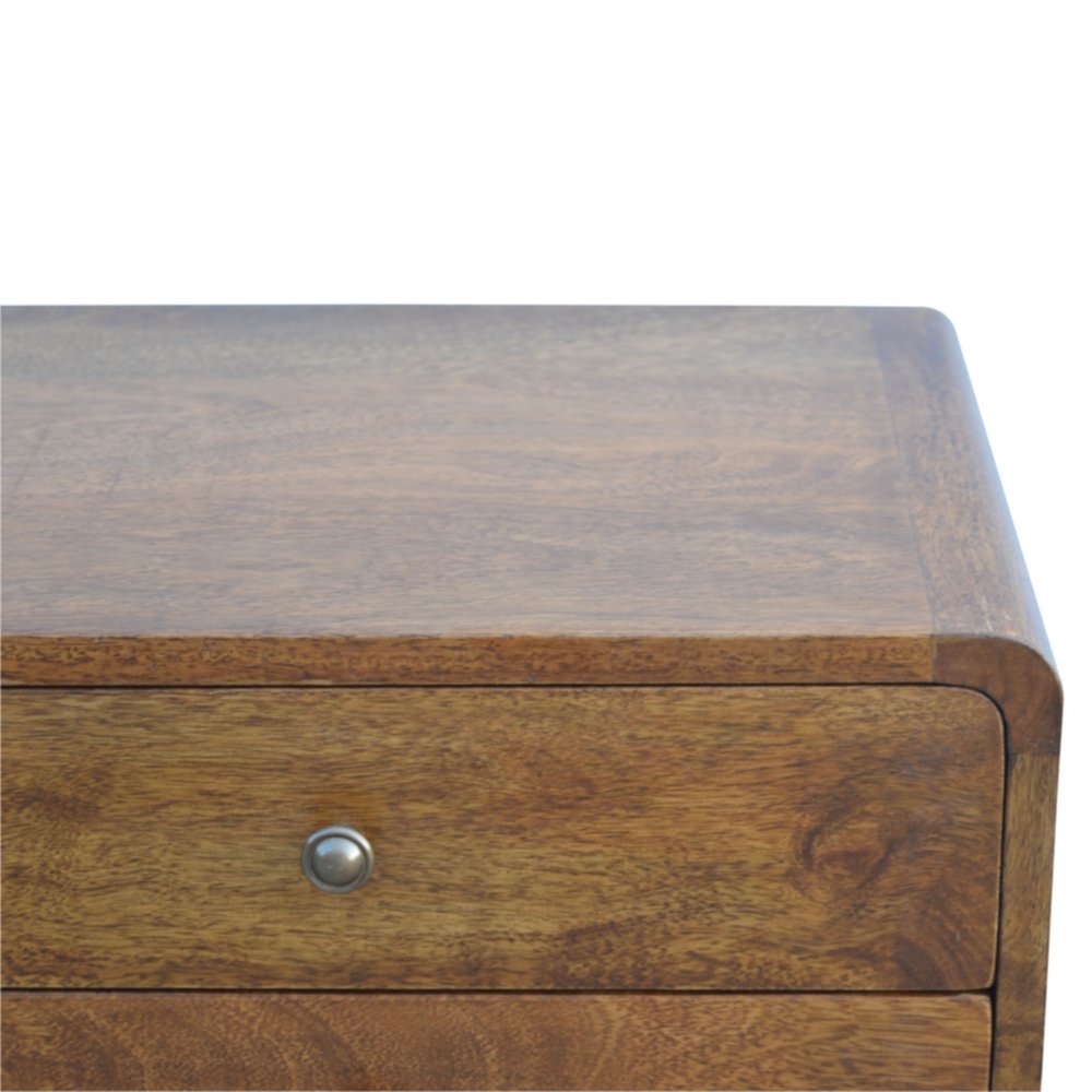 22" Chestnut Solid Wood Two Drawer Nightstand