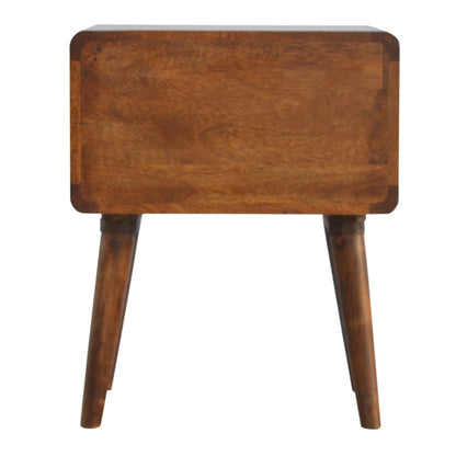 22" Chestnut Solid Wood Two Drawer Nightstand