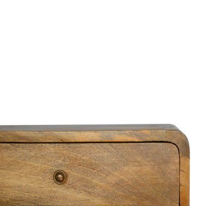 18" Natural Solid Wood One Drawer Floating Nightstand