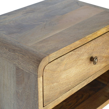 18" Natural Solid Wood One Drawer Floating Nightstand