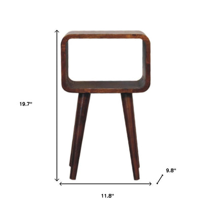 20" Chestnut Solid Wood Open Nightstand