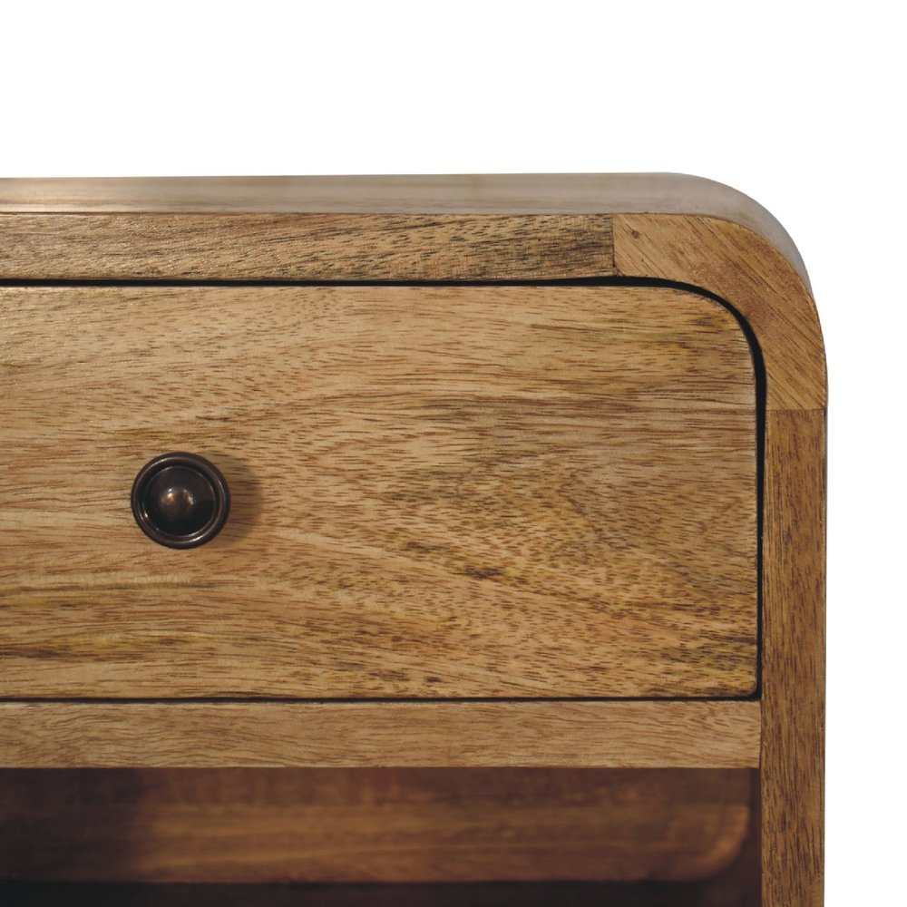 12" Oak Solid Wood One Drawer Floating Nightstand