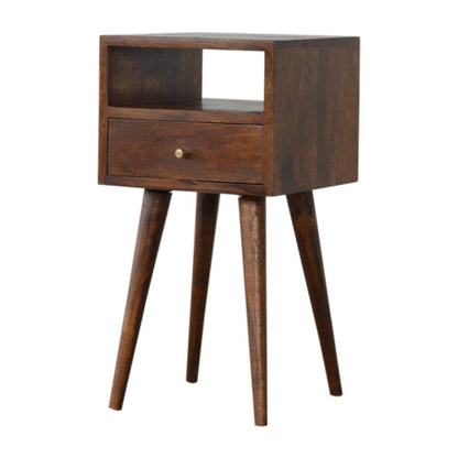 22" Chestnut Solid Wood Square One Drawer Nightstand