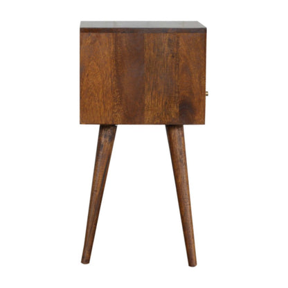 22" Chestnut Solid Wood Square One Drawer Nightstand