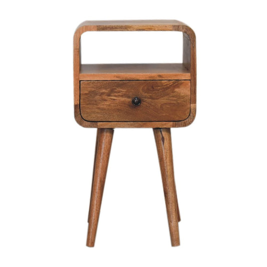 22" Oak Solid Wood Square One Drawer Nightstand
