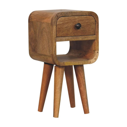 16" Oak Solid Wood Square One Drawer Nightstand