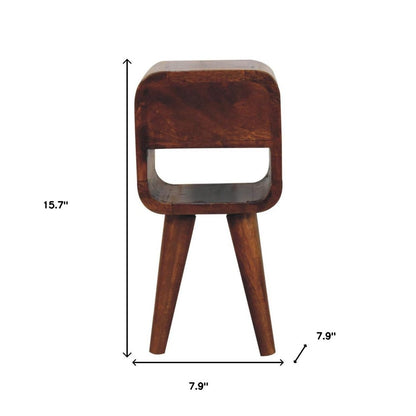 16" Chestnut Solid Wood Square One Drawer Nightstand