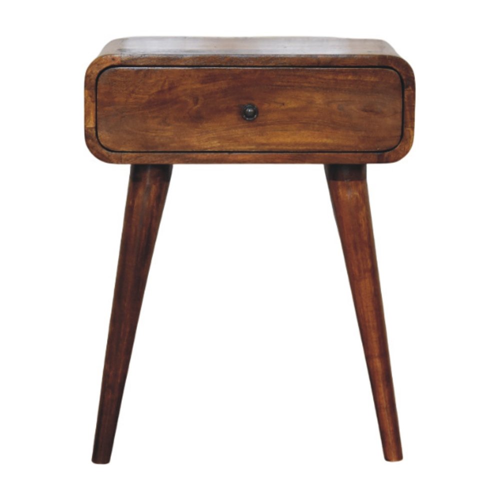 22" Chestnut Solid Wood One Drawer Nightstand