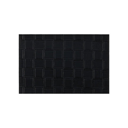 18" Set of Four Black Basketweave Faux Leather Placemats
