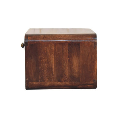18" Brown Solid Wood One Drawer Floating Nightstand
