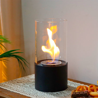 5" White Glass Free Standing Ethanol Fireplace