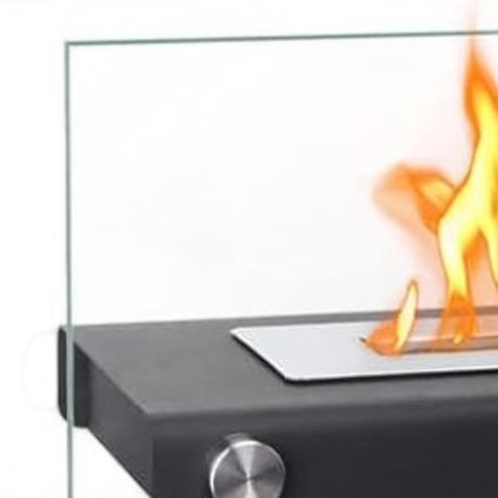 14" Black And Silver Metal BioEthanol Portable Firepit