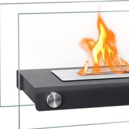14" Black And Silver Metal BioEthanol Portable Firepit