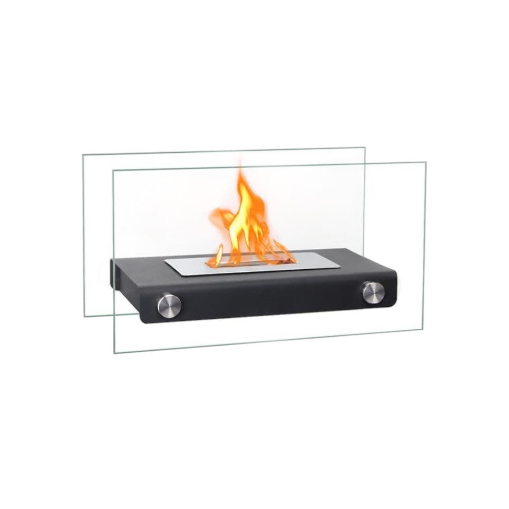 14" Black And Silver Metal BioEthanol Portable Firepit