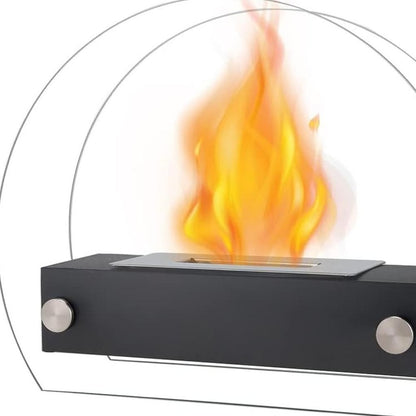 14" Black And Silver Metal BioEthanol Round Portable Firepit