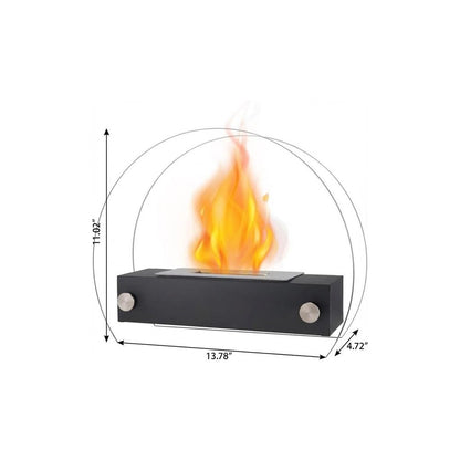 14" Black And Silver Metal BioEthanol Round Portable Firepit