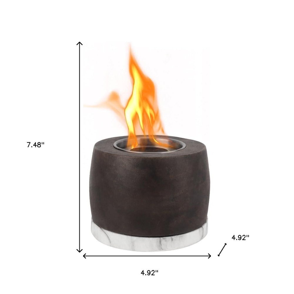5" Black And White Bioethanol Portable Tabletop Firepit