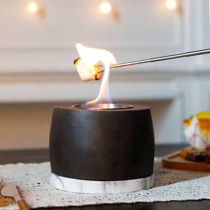 5" Black And White Bioethanol Portable Tabletop Firepit