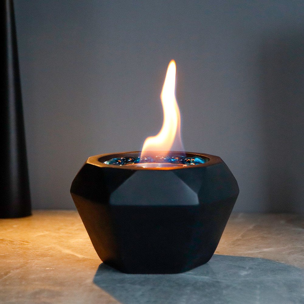 6" Black Magnesium Oxide BioEthanol Portable Firepit