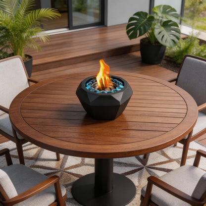 6" Black Magnesium Oxide BioEthanol Portable Firepit