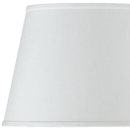 White Faux Silk Plain Drum Lamp Shade