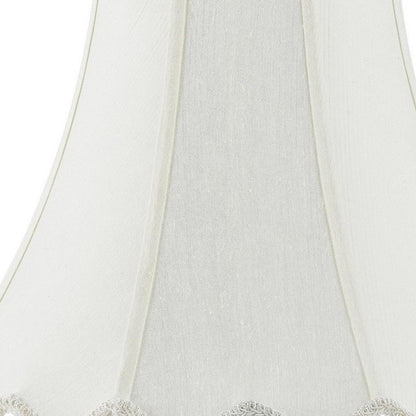 Eggshell Linen Piped Bell Lamp Shade