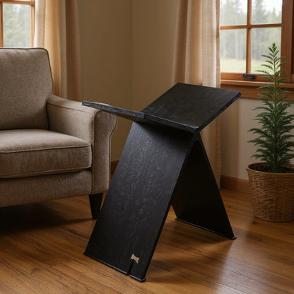 41" Black Wood One Tier Bookcase