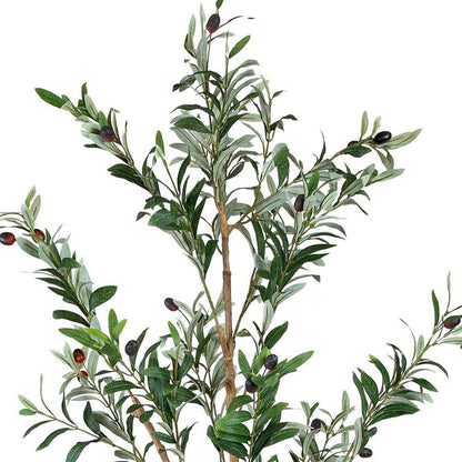 84" Green Olive Artificial Tree in a Black Pot