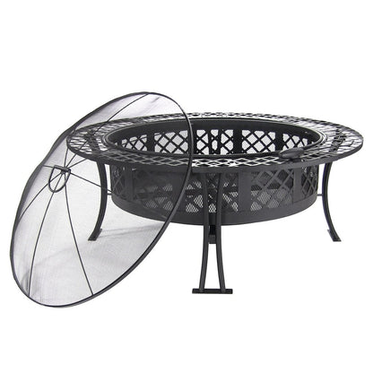 40" Black Steel Wood Burning Round Fire Pit