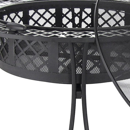 40" Black Steel Wood Burning Round Fire Pit