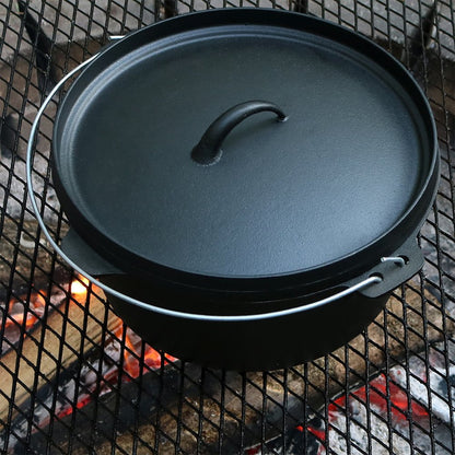 12" Black Cast Iron Dutch Oven Stock Pot