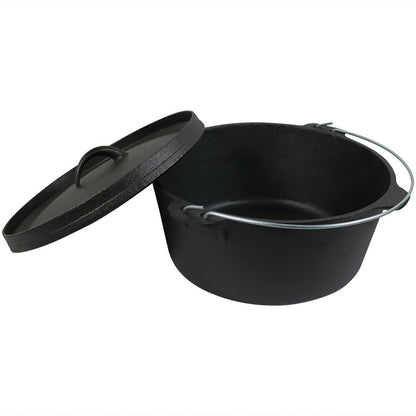 12" Black Cast Iron Dutch Oven Stock Pot