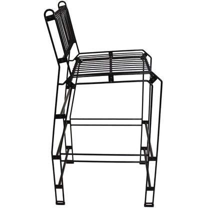 21" Black Steel Outdoor Accent Chair