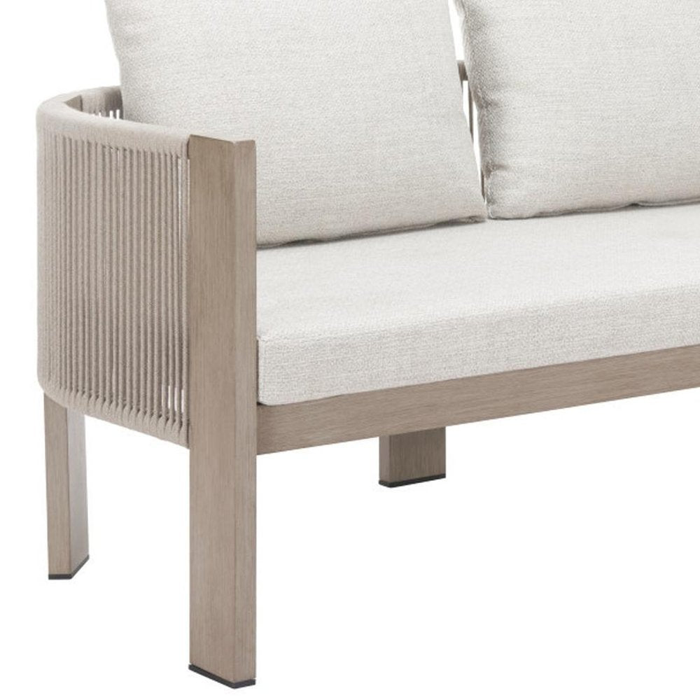 59" Beige Polypropylene Sofa