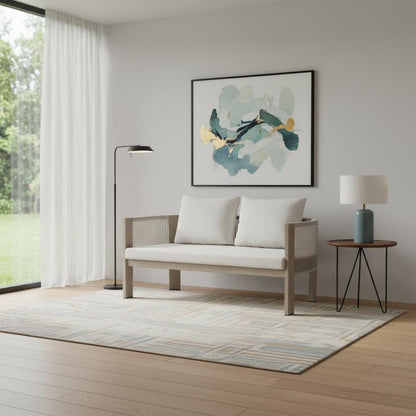 59" Beige Polypropylene Sofa