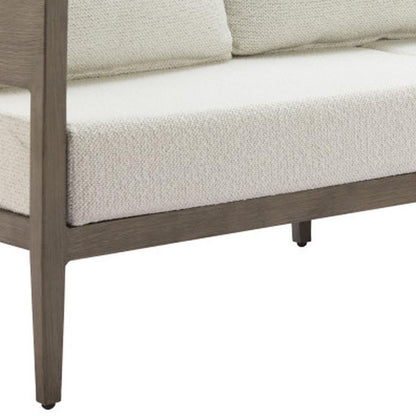 78" Beige Polypropylene Aluminum Sofa