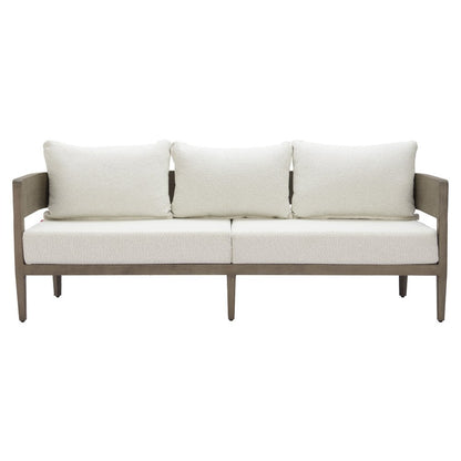 78" Beige Polypropylene Aluminum Sofa