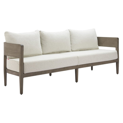 78" Beige Polypropylene Aluminum Sofa