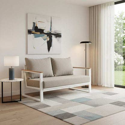 56" Taupe Polypropylene Sofa