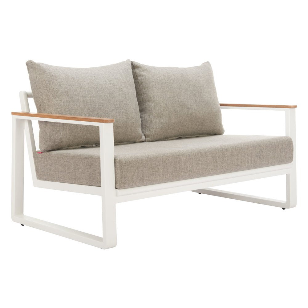 56" Taupe Polypropylene Sofa