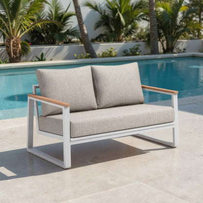 56" Taupe Polypropylene Sofa