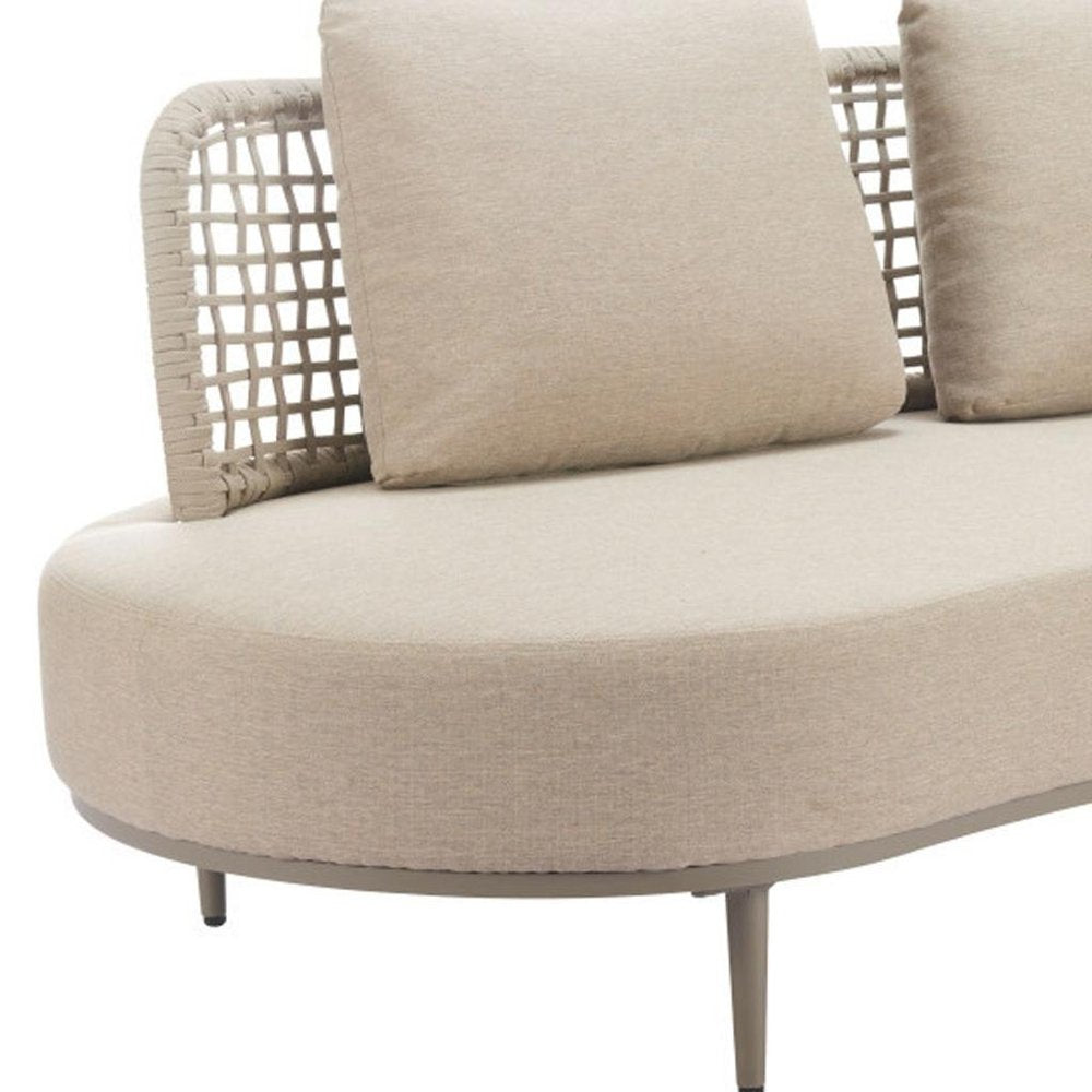 75" Beige Fabric Sofa