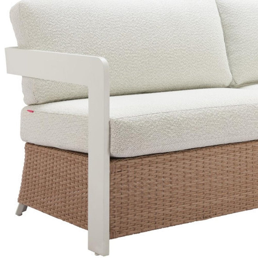 73" White Polypropylene Sofa