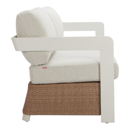 73" White Polypropylene Sofa